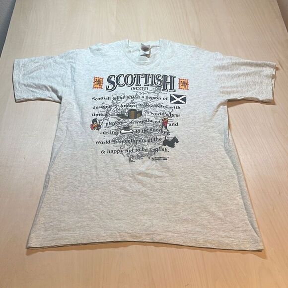 Vintage 1990s I'm Scottish T-Shirt Larger Gray Single-Stitch USA Scotland‎ Scots - Picture 1 of 8